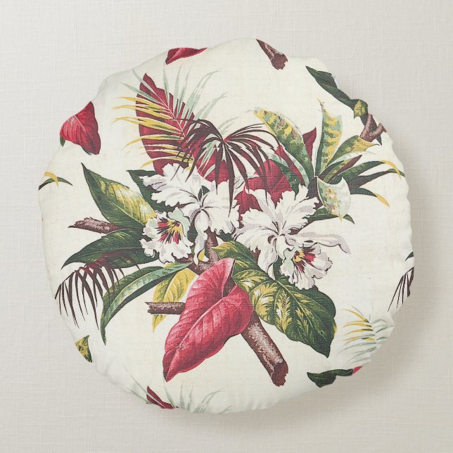 Hollywood Tropical Round Pillow (Back)