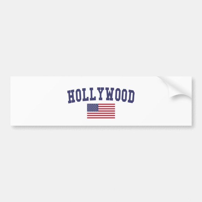 Hollywood US Flag Bumper Sticker (Front)