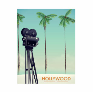 Hollywood Vintage camera Travel poster Cutout