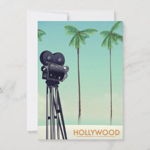 Hollywood Vintage camera Travel poster Invitation