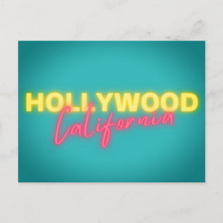 Hollywood Vintage Neon Lights Postcard
