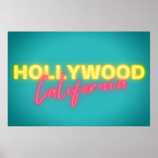 Hollywood Vintage Neon Lights Poster