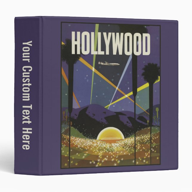 Hollywood Vintage Travel Poster custom binders (Front/Spine)