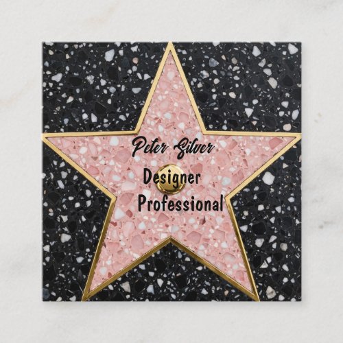 Hollywood Walk of Fame Square Coaster Business Card