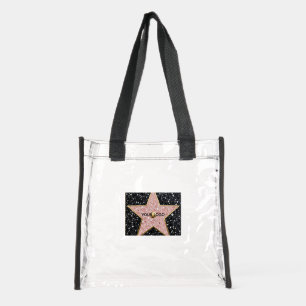 Hollywood Walk of Fame Square Coaster Clear Tote Bag