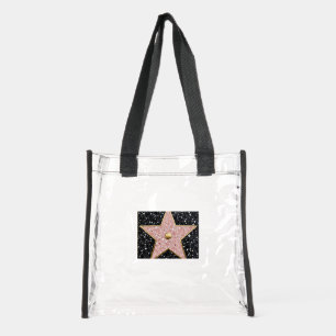 Hollywood Walk of Fame Square Coaster Clear Tote Bag