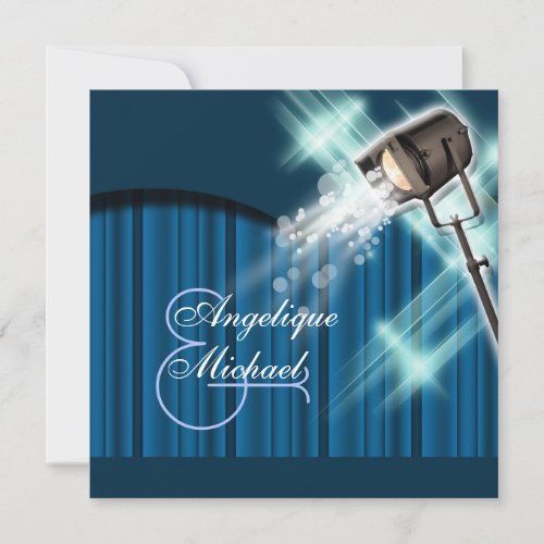 Hollywood wedding movie theater party invitation