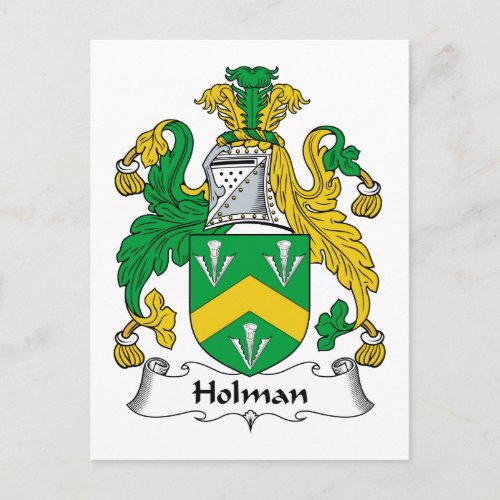 Holman Family Crest Postcard