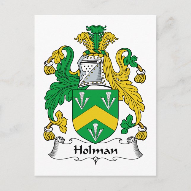 Holman Family Crest Postcard (Front)