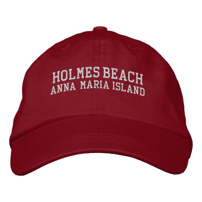 Holmes Beach Florida Embroidered Baseball Hat (Front)