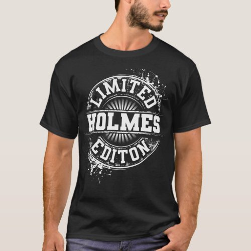 HOLMES Funny Surname Family Tree Birthday Reunion  T_Shirt