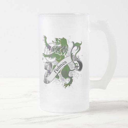 Holmes Tartan Lion Frosted Glass Beer Mug