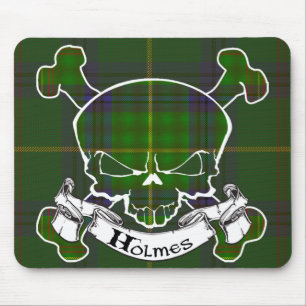 Holmes Tartan Skull Mouse Pad