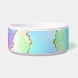 Holo Agate | Faux Iridescent Pastel Ombre Marble Bowl<br><div class="desc">Beautiful and sophisticated pastel agate stone featuring gorgeous natural marbling with stunning ebbs and flows of faux metallic glitter foil veins and elegant fluid hand-painted watercolor gradient texture. This feminine conceptual modern abstract aesthetic brings a luxury that adds a perfect pop of color and personal style. For other colors or...</div>