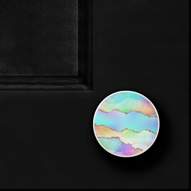 Holo Agate | Faux Iridescent Pastel Ombre Marble Ceramic Knob (Creator Uploaded)