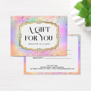 Holo Glitter Gold Pastel Elegant Certificate Gift