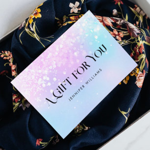 Holo Glitter Pastel Elegant Certificate Gift Card