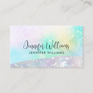 Holo Glitter Pastel Modern Pastel Color Business Card