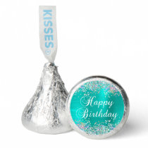 Holo Glitter Turquoise Happy Birthday Hershey®'s Kisses®