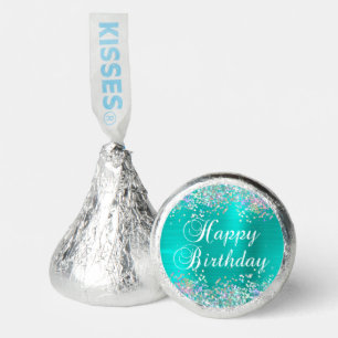 Holo Glitter Turquoise Happy Birthday Hershey®'s Kisses®