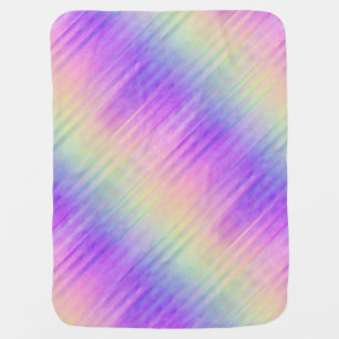holo rainbow pinstripe : baby blanket