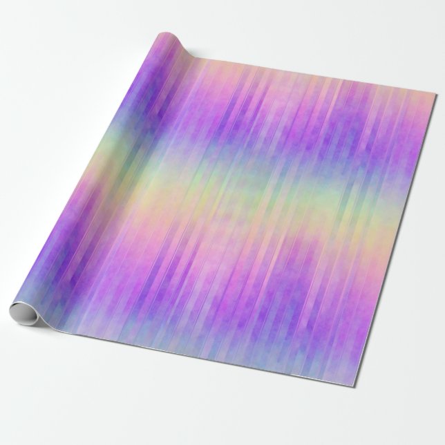 holo rainbow pinstripe : wrapping paper (Unrolled)