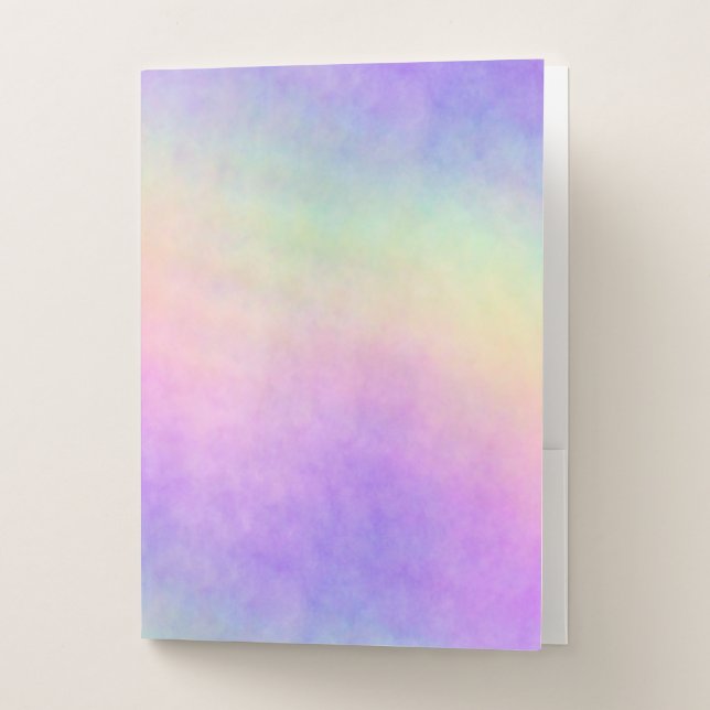 holo rainbow soft ombre :  pocket folder (Front)