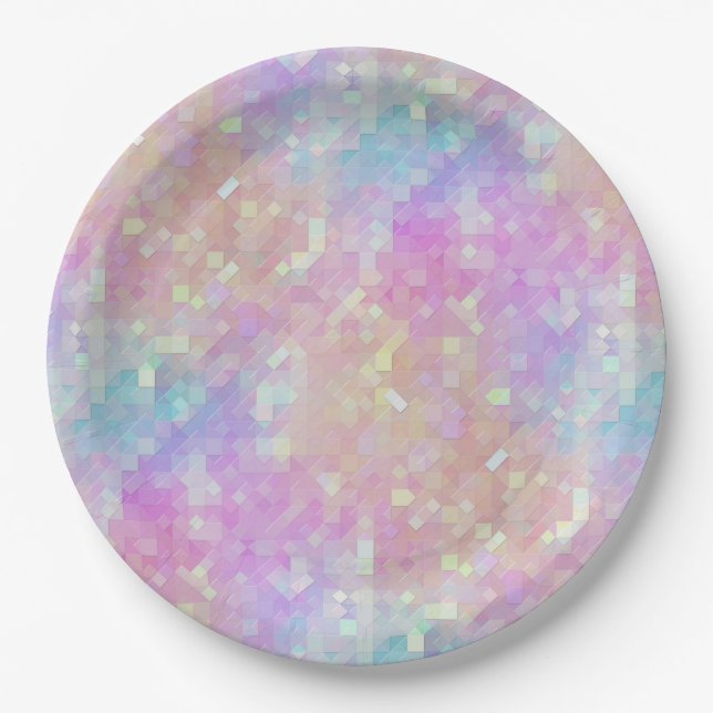 holo sparkle mosaic : paper plates (Front)