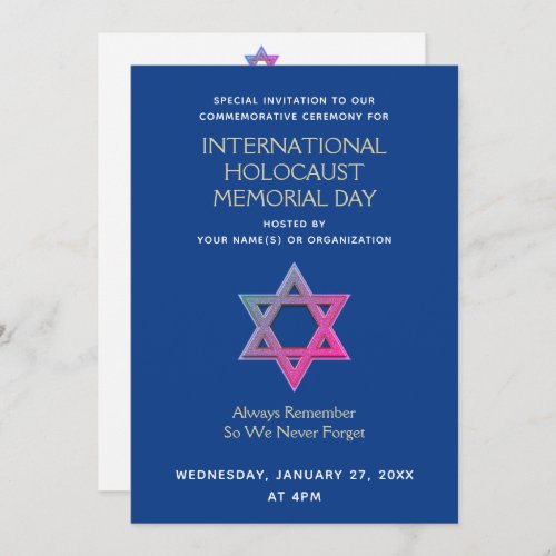 Holocaust Memorial Day YOM HASHOAH Invitation
