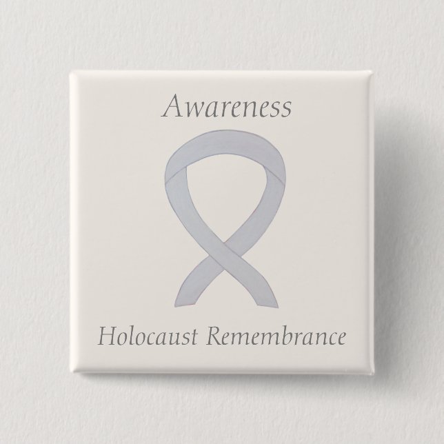 Holocaust Remembrance Awareness White Ribbon Pin (Front)
