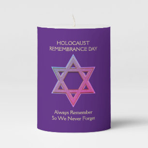 Holocaust Remembrance Day Pillar Candle