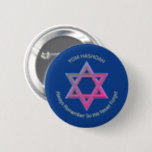 Holocaust Remembrance Day YOM HASHOAH Button<br><div class="desc">Israeli blue Holocaust Remembrance Day YOM HASHOAH button, showing large Star of David and the wording ALWAYS REMEMBER SO WE NEVER FORGET. All text is CUSTOMIZABLE so you can amend, replace and personalize with your preferred wording, eg. change to Holocaust Remembrance Day. Matching items available to help you plan your...</div>