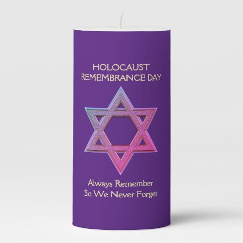 Holocaust Remembrance Day YOM HASHOAH Pillar Candle