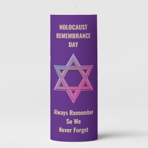 Holocaust Remembrance YOM HASHOAH Pillar Candle