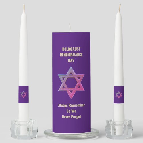 Holocaust Remembrance YOM HASHOAH Unity Candle Set