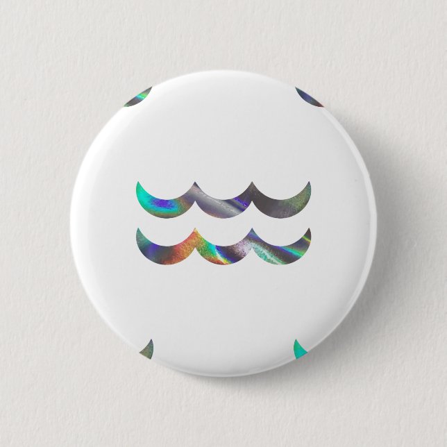 hologram Aquarius Pinback Button (Front)