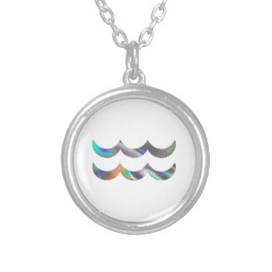 hologram Aquarius Silver Plated Necklace