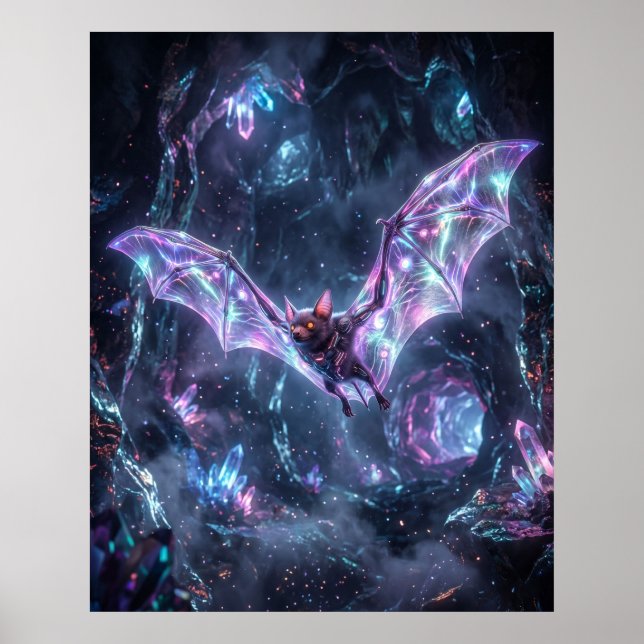 Hologram Bat Neon Cavern Poster (Front)