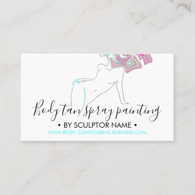 Hologram Body sculpting contouring painting Business Card (Front)