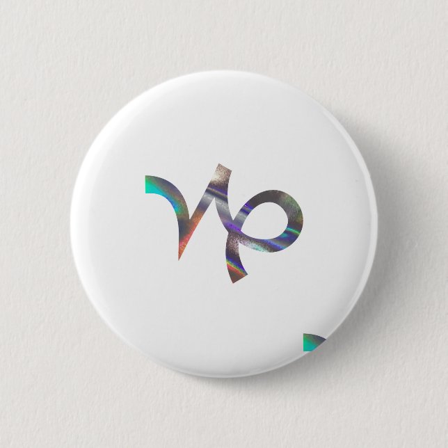 hologram Capricorn Button (Front)