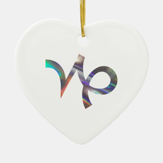 hologram Capricorn Ceramic Ornament (Front)