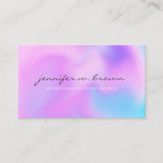 hologram COLORFUL purple Essential Oils Business Card