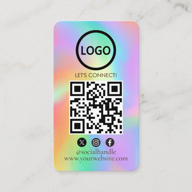Hologram, Custom Cards Modern, Social Media QR  (Front)