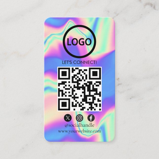 Hologram, Custom Cards Modern, Social Media QR  (Front)