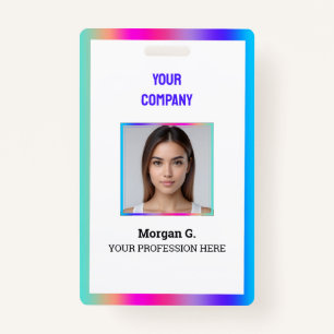 Hologram Custom Photo Name Badge