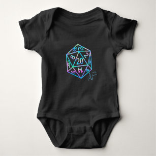 Hologram D20 Crit AF PnP Tabletop Gamer Dice Baby Bodysuit