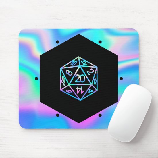 Hologram D20 Crit | PnP Tabletop Gamer Dice Mouse Pad