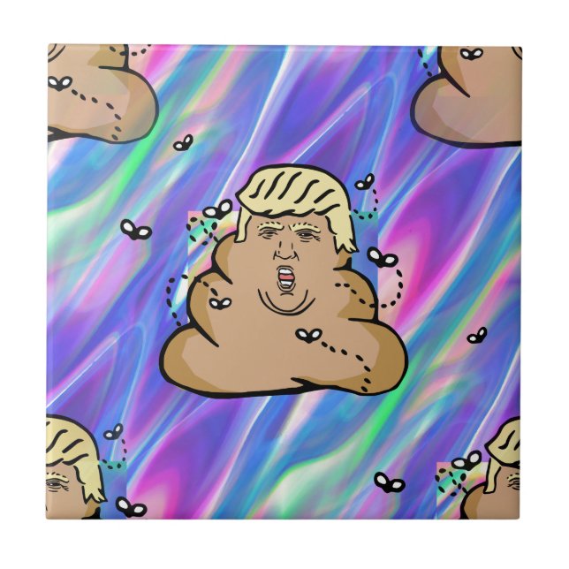 hologram dump trump ceramic tile (Front)