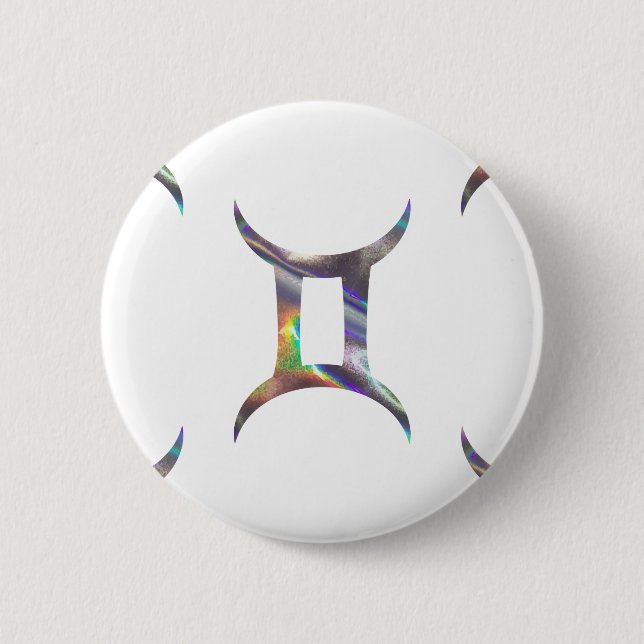 hologram Gemini Pinback Button (Front)