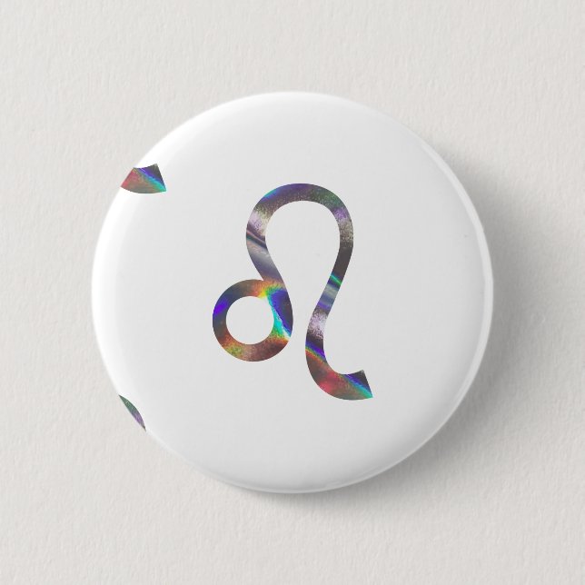 hologram Leo Pinback Button (Front)